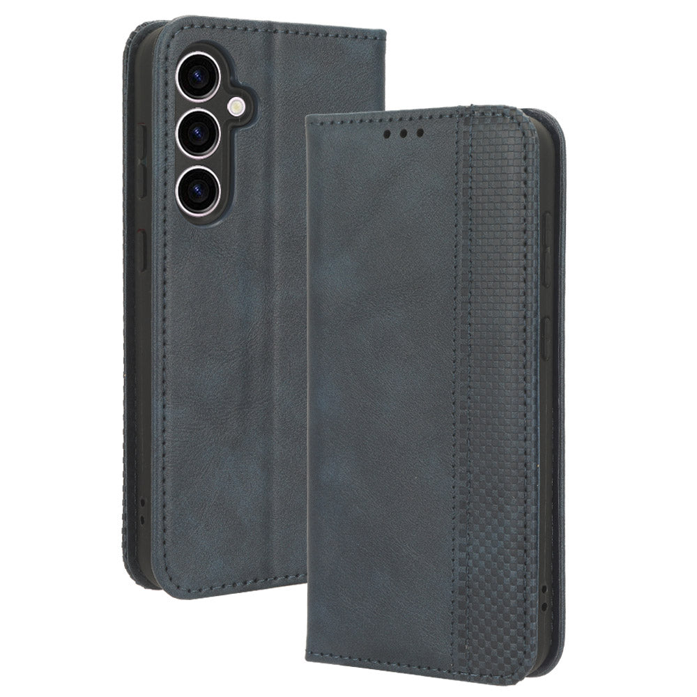 Stand Wallet Phone Case for Samsung Galaxy S23 FE Retro PU Leather Protective Phone Cover Stand Wallet Phone Case for Samsung Galaxy S23 FE Retro PU Leather Protective Phone Cover